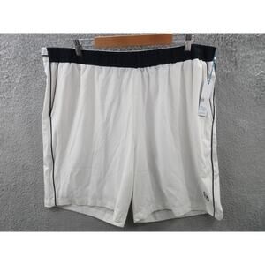 NWT Sergio Tacchini TCP Shorts Mens Size 4XL Mesh Lined WHITE NAVY BLUE Shorts